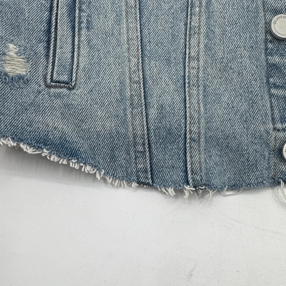 UEC Blanc Denim raw hem jacket 100% cotton size XS